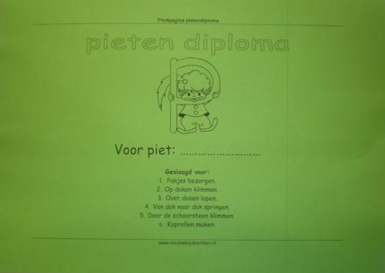 pietendiploma - Sinterklaas