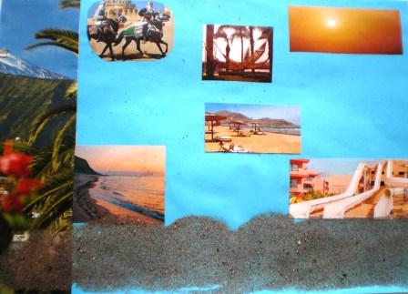 Knutselopdrachten.nl | De strand-collage | Lesactiviteit voor het maken van strandcollage, thema zomer, knutselen, basisschool, handvaardigheden voor kinderen en kleuters