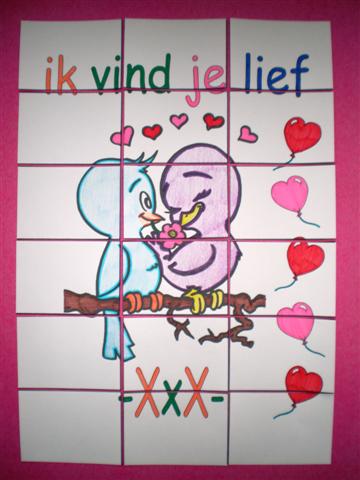 Valentijnspuzzel knutselen