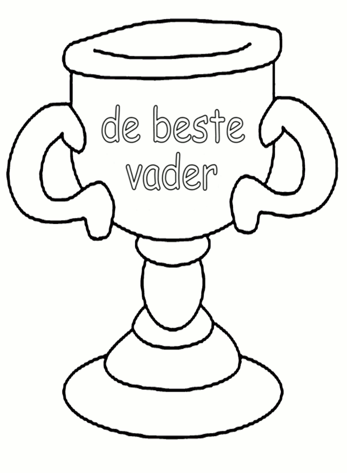 Beker voor vaderdag kleurplaat