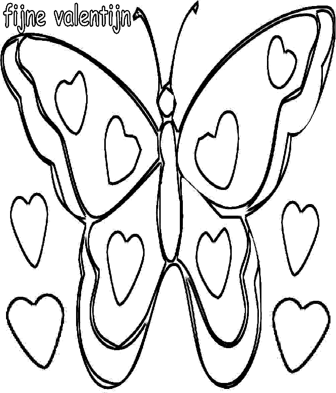 kleurplaat vlinder valentijn