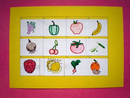 Letterspel groente en fruit knutselen